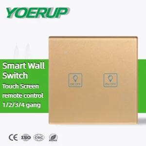 1 2 3 4 Gang Inteligente Tuya Smart Wifi Smart Home Wall Switch 1 2 3 4 Gang Touch Panel App Remote Control Smart Wall Switch