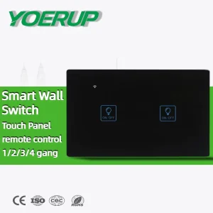 1 2 3 4 Gang Tuya Smart Life WIFI Intelligent Wall Switch Touch Panel Remote Control 2gang Electric Smart Light Wall Switch