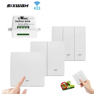 1 2 3 Gang RF433 Self Powered Smart Switch Without Battery Wireless Remote Control Multiple Control Switches for Stairs