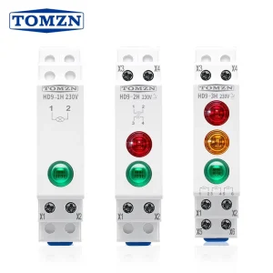 1/2/3 LED Power-on Signal Indicator Light 18mm AC/DC 230V Red White Blue Yellow Green Orange DIN Rail for Distribution Box