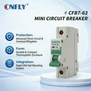 1 Phase MCB 1P 6A 200 400V 6kA Breaking Capacity Copper 50 60 Hz CFB7 Miniature Circuit Breaker 10A 20A 32A 63A