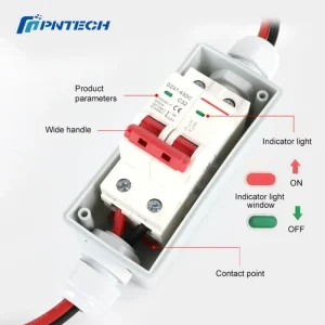 1 String DC 500V Solar Disconnect Switch IP20 Outdoor Waterproof PV Circuit Breaker Combiner Box for Off grid Solar Panel
