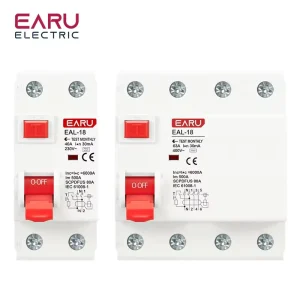 10 30 100 300mA 6 63A 2P 4P RCD RCCB Type A Electromagnetic Residual Current Circuit Breaker Differential Breaker Safety EAL 18