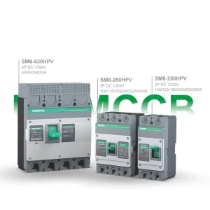 100/125/160/200/225/250/400/500/630amp 3 Phase Mccb Electrical Molded Case Circuit Breaker 1500V