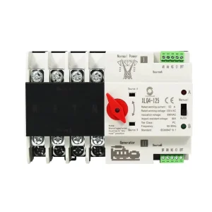 100A 125A 4P Four Pole PC Class Automatic Transfer Switch ATS 220V 400V Dual Power for Generator Solar System
