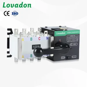 100A Smart Grid Transfer Switch 4P Three Phase 400V ISO CE Certified with Auto Frequency 50 60Hz Power Optimization