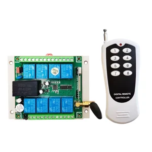 100V-240V AC 8 Channel Receive Controller Wireless Relay Remote Control Switch for Electric Doors Windows Industrial Control