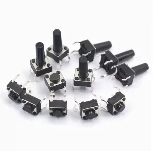 100pcs Light Touch Micro Action Button 4P Straight Insertion Vertical Switch Push Button Sizes 6*6*4.3/4.5/5/6/7/7.3/8/9/19/30MM