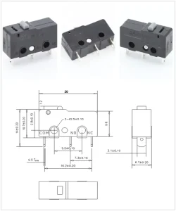 10PCS Mini Micro Switch 3Pin With Roller Limit Switch L 3Pin PCB Mount Hinge Lever Subminiature Basic Limit Switch