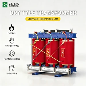 10kV 35kV Three Phase Cast Resin Dry Type Distribution Transformer Red Color SCB Series Non Flammable Indoor Use