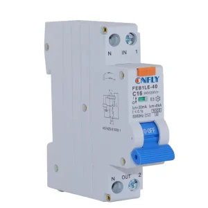 10mA 30mA Type A AC B6A B10A B16A 20A 25A 32A 40A 18mm Width 1P+N RCBO Residual Current Circuit Breaker with Overload Protection