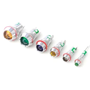 10mm Diameter Mini Metal Sliver Red Led Green 12v 110v 220v 230v Led Indicator Light signal Lamp With Pins