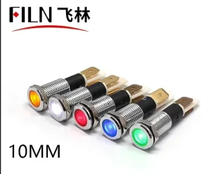 10mm LED Indicator Light 3V 6V 12V Red Blue Green White Yellow IP67 Stainless Steel Metal Panel Lamps CE TUV Durable
