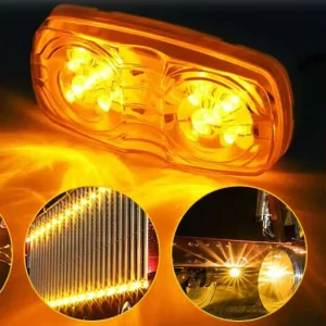 10pcs Car Exterior Side Marker Indicator Tail Lights DC12V 24V Yellow Warning Light Truck Trailer Pickup Light Signal Lamp