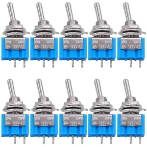 10pcs DPDT Mini Toggle Switch 2/3/6Pin 2/3 Position ON/OFF/ON Miniature Toggle Switch 6A 125V
