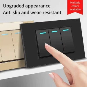 118 Rectangular Plastic Push Button Rocker Switch 2-way Universal Fit 16A Wall Switch Home Hotel Office Villa Decoration Black