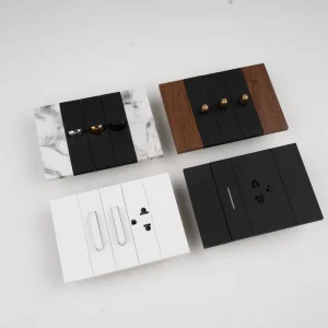 118 Type Double Pole Wall Switch Socket US Standard Matte Black Champagne Gold Luxury Interior Villa Project Design