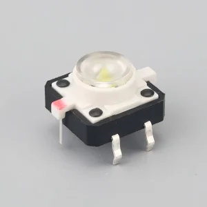 12*12*7.3MM Tact Switch Red Yellow Blue Green White LED Vertical 6 Pin Through Hole Tactile Switch