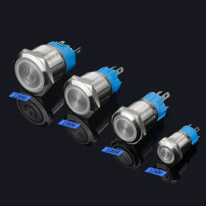 12 16 19 22MM Metal Push Button Switch Self resetting Latching Round LED Illuminated Power Start Button