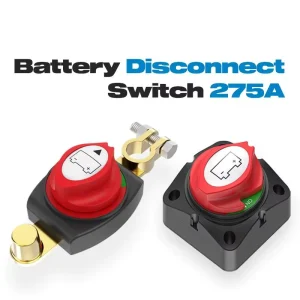12 48V Car Isolator Disconnect Rotary Switch 275A 2 Position On Off Marine Battery Disconnect Switch with or Without Top Post