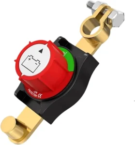 12 48V DC Heavy Duty 250A Battery Disconnect Switch with Copper Post Clamps Flame Resistant Housing for Car Motorhome Boat