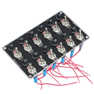 12 Position Fused Toggle Switch Panel 12 24V 10A Separate Circuit Protection Switch Box for Auto Ship Vehicle Electrical System