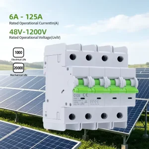 1200V 10kA High Voltage Solar DC MCB 4P 80-125A Miniature Circuit Breaker 6KA Industrial Grade PV DC Breaker for Solar System