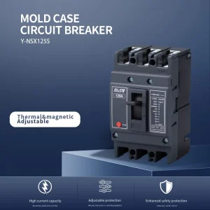 125A 3-Phase MCCB Y-NHX125S Moulded Case Circuit Breaker for Commercial Power Distribution