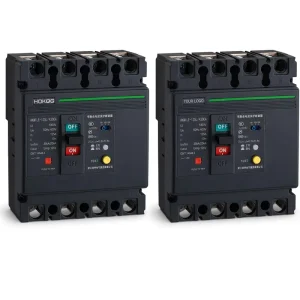 125A 3P 35kA MCCB Molded Case Circuit Breaker with Earth Leakage Protection Adjustable 30-500mA Time Delay AC 400V High Breaking