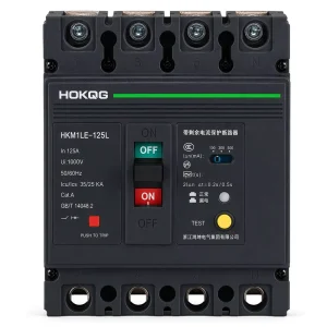 125A 3P Molded Case Circuit Breaker MCCB with Earth Leakage Protection for Building Distribution Panel Power Supply Safety CE