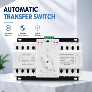 125A 4 Pole Automatic Transfer Switch ATS Dual Power Automatic Switch Overload Short Circuit Protection Power Changeover Device