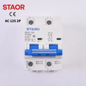 125A PA66 High Current Miniature Circuit Breaker Type C 1P 2P 3P 4P 10kA AC400V DIN Rail Main Switch Household Incoming