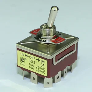 12MM 15A 250V 4PDT 12Pin Locking 3 Stage Toggle Switch ON OFF ON