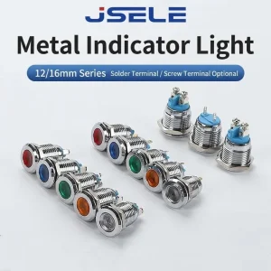 12MM 16MM Waterproof Indicator Light Metal Indicator Light Screw Foot Pin LED Metal Equipment Signal Light