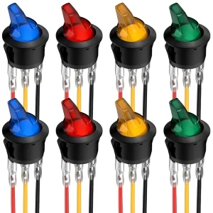 12V 20A Rocker Toggle Switch ON/OFF 3 Pin LED Illuminated Mini SPST Switch for Automotive Car DIP Switches