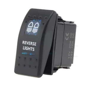 12V 24V 20A Waterproof Rocker Switch 5P Blue Reverse Lights Push Bar Toggle Switch