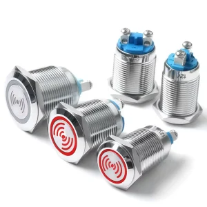 12V 24V IP66 Waterproof 60dB LED Light Source Metal Alarm Buzzer 16mm 19mm 22mm Intermittent Shining Red Light Color Screw