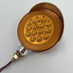 12V 24V Round Amber and Red Double Sided Truck Bus Trailer Side Marker LED Clearance Light IP68 Waterproof Universal Fitment