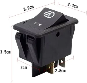 12V 35A 4 Pin Rocker Switch Multi Color LED Blue Red Green Yellow Waterproof Fog Light Toggle Switch ON OFF for Automotive Boat
