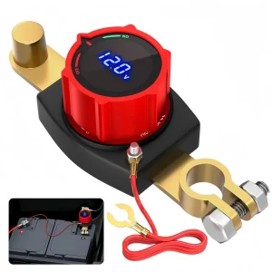 12V 48V Battery Disconnect Switch with LED Voltmeter DC5 60V Negative Cut Off Switch for Car RV Marine Boat