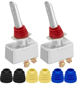 12V 50A Car Toggle Switch Metal Waterproof Toggle Switch ON OFF SPST With 2Pin Screw Terminals and Waterproof Rubber Boot Cover