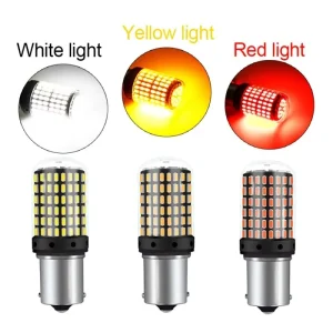12V High Bright Car LED Stop Turn Signal Bulb 1156 T20 3014 144SMD Canbus Anti Flicker Universal Auto Parts