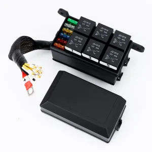 12V Relay Box 6 Way 12 AWG Pre Wired Waterproof Relay Box 6 Slot ATC ATO Fuse Relay Block for Automotive Car Marine Boat
