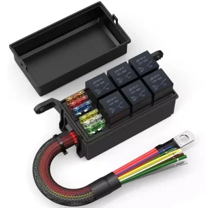 12V Relay Fuse Box Universal Water Proof Fuse Relay Box 6 Fuse 6 Relay Box With Metallic Pins for Car Truck