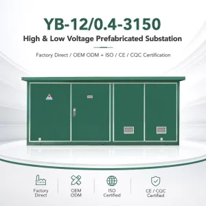 12kV 3150kVA Prefabricated Power Substation Outdoor Compact Unit Substation HV/LV Combined Box Type Distribution Station
