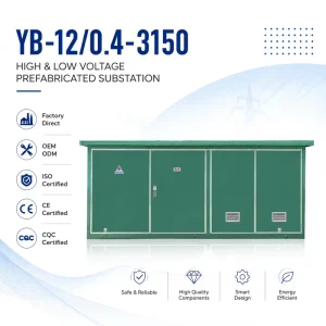 12kV 3150kVA Prefabricated Substation with Dual Input ATS 110V DC 120Ah Battery Backup Compact Box Type Substation Outdoor