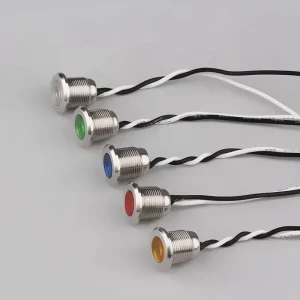 12mm 12V LED Indicator Lamp Stainless Steel or Chrome Equipment Lights