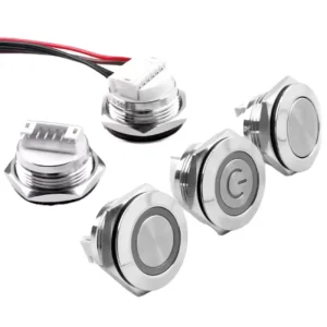 12mm 16mm 19mm 22mm 25mm 30mm Short Touch Metal Push Button Momentary Tact Switch with LED Reset Button Push Button Switch