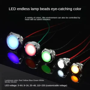 12mm 16mm 19mm 22mm LED Spherical Metal Indicator Light Flat Head Waterproof Pilot Lamp Mini Indicator Lights Led Panel Light