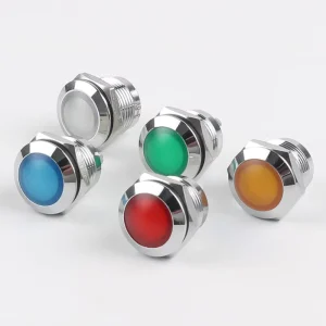 12mm Brass Nickelage Multi-color LED Indicator High Light Bead Spherical Welded Foot Waterproof 2-Pin Terminals Industrial